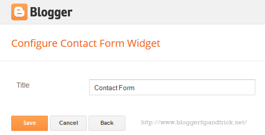 Configure Contact Form Widget