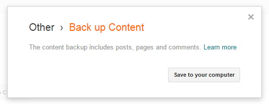 Blogger Save Backup to Computer
