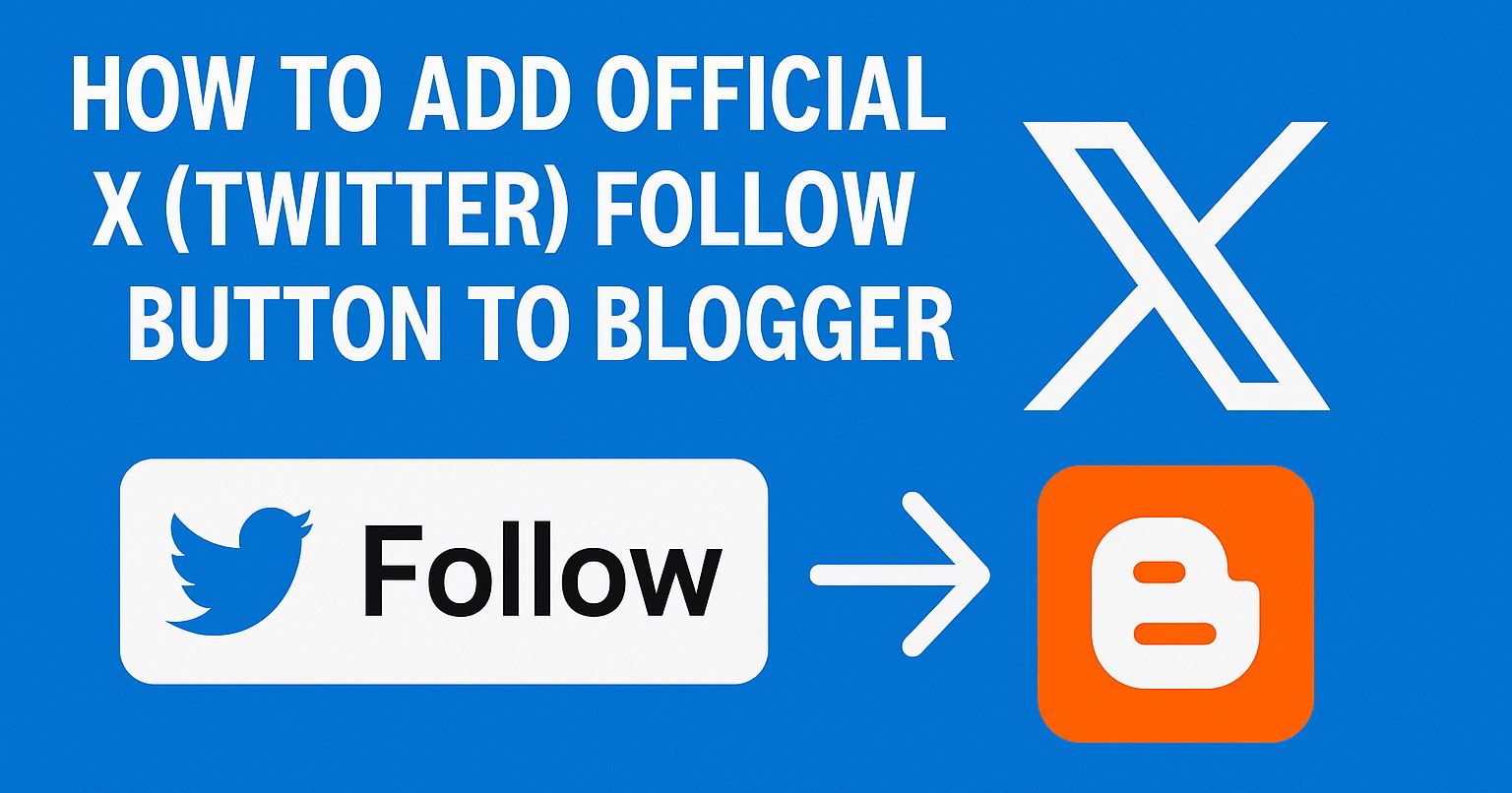 How to Add Official X (Twitter) Follow Button to Blogger