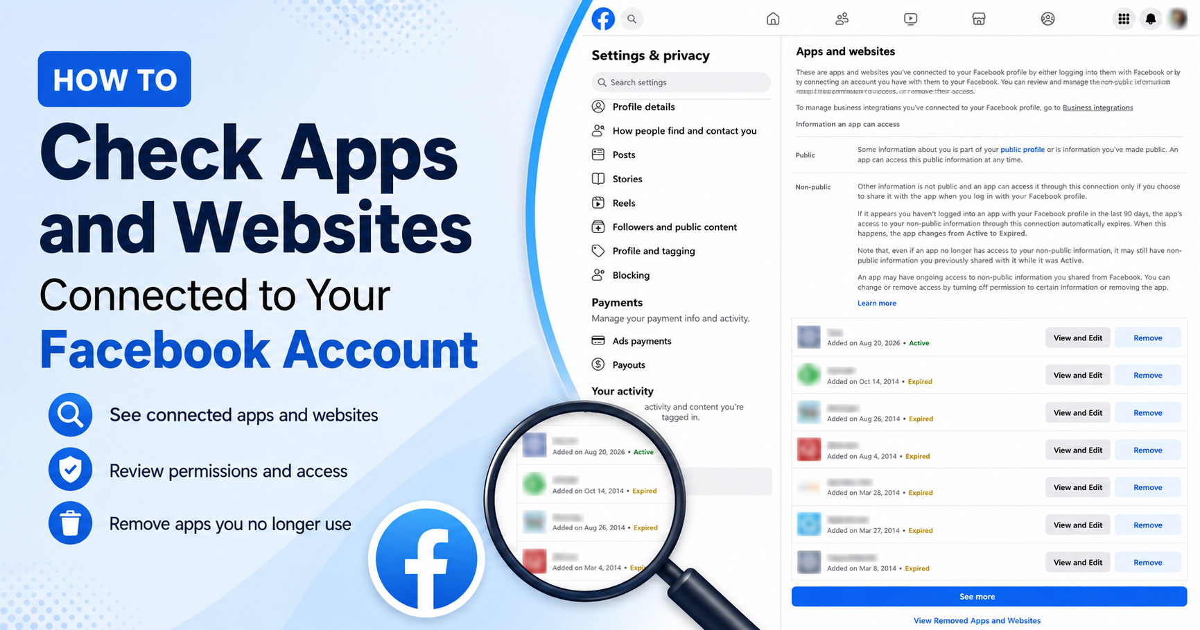 How to Check Apps and Websites Connected to Your Facebook Account