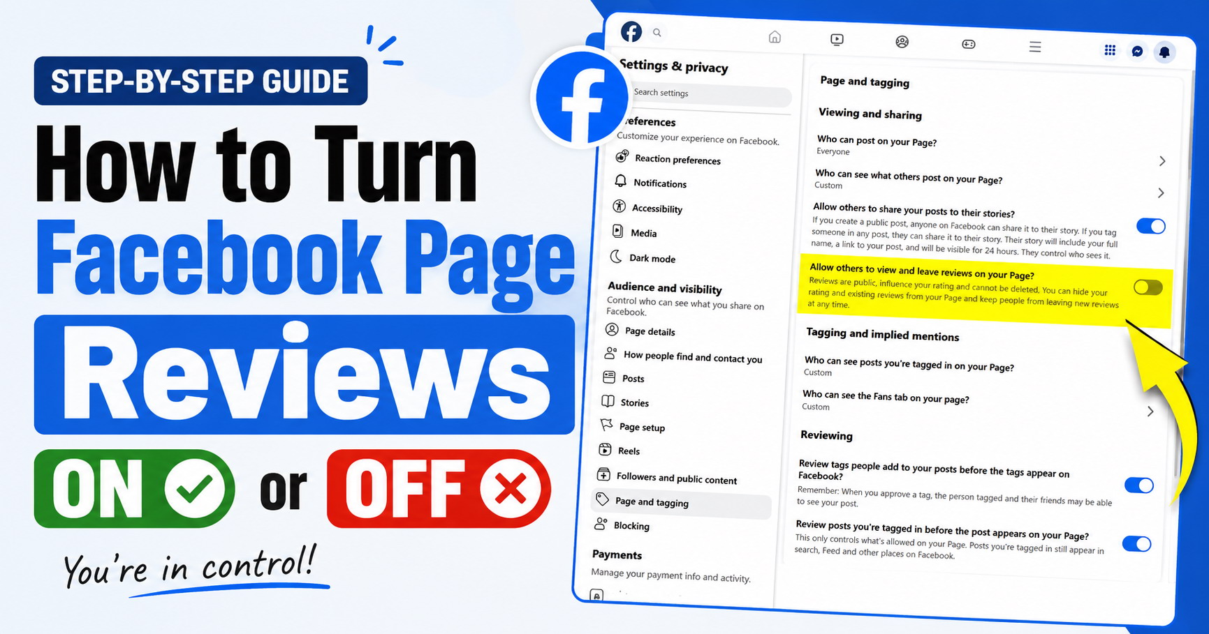 How to Turn Facebook Page Reviews On or Off