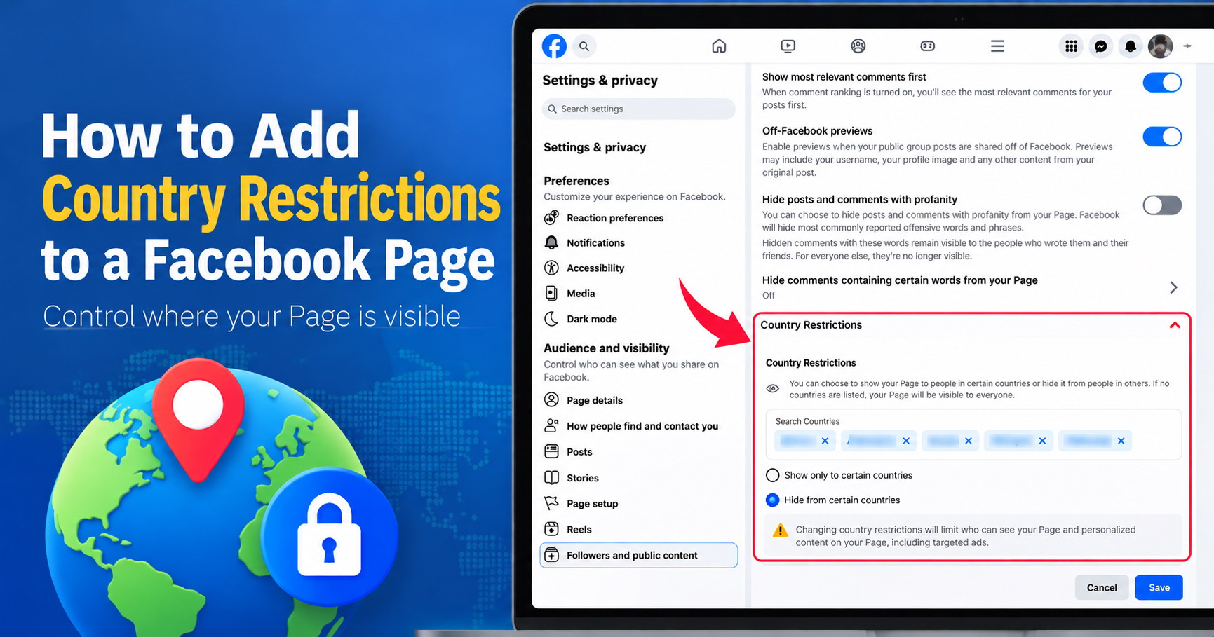 How to Add Country Restrictions to a Facebook Page
